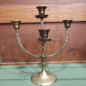 Elegant Brass Midcentury modern candle vintage brass candelabra